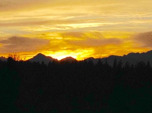 Sunset over the Olympics