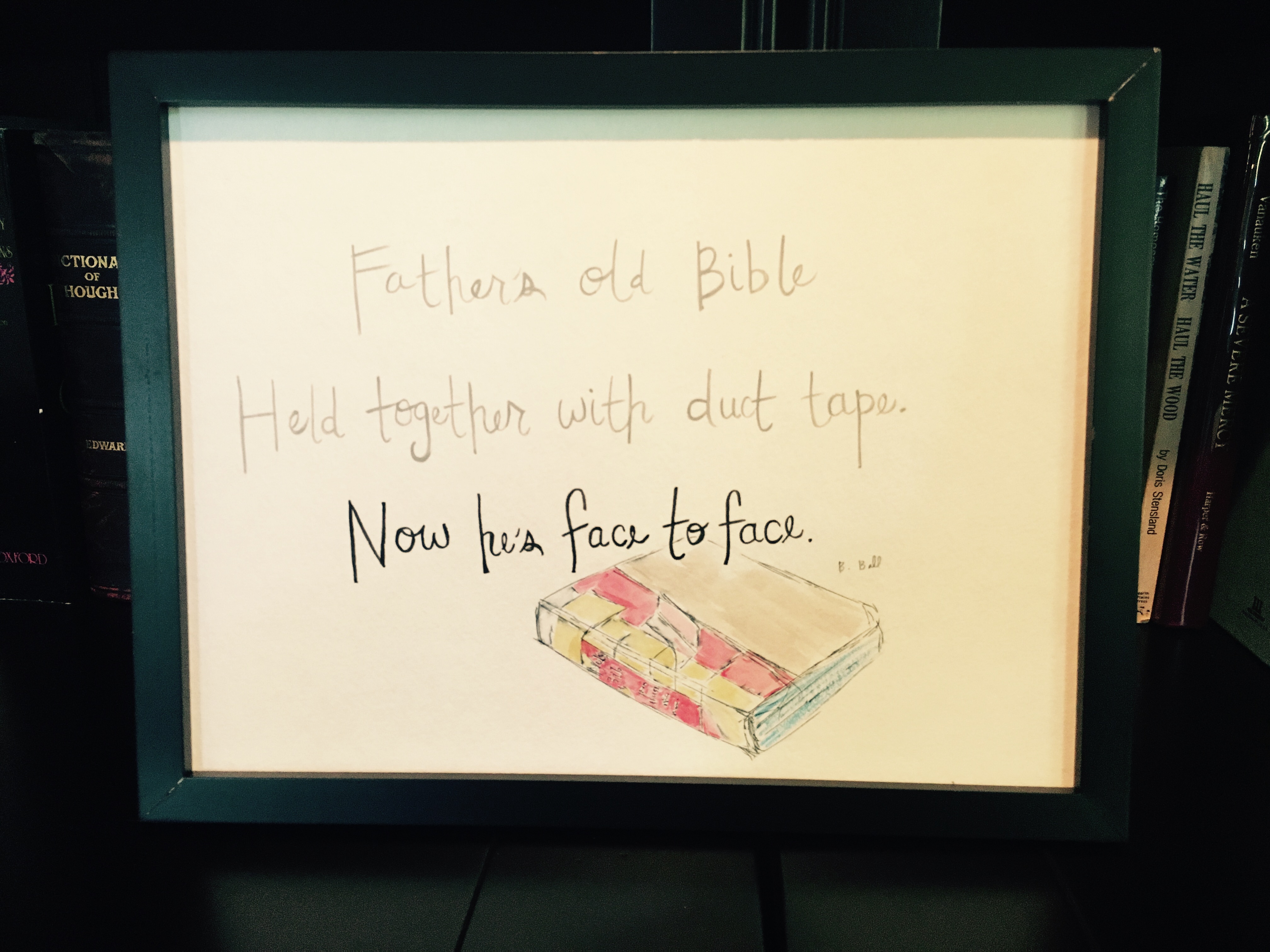 My first haiku with an original illustration. a most wonderful gift from my thoughtful daughter-in-law