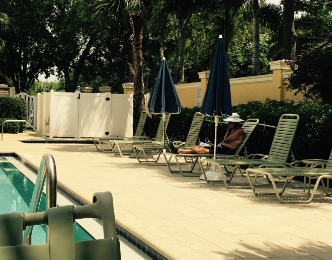 Poolside scene in a Florida community