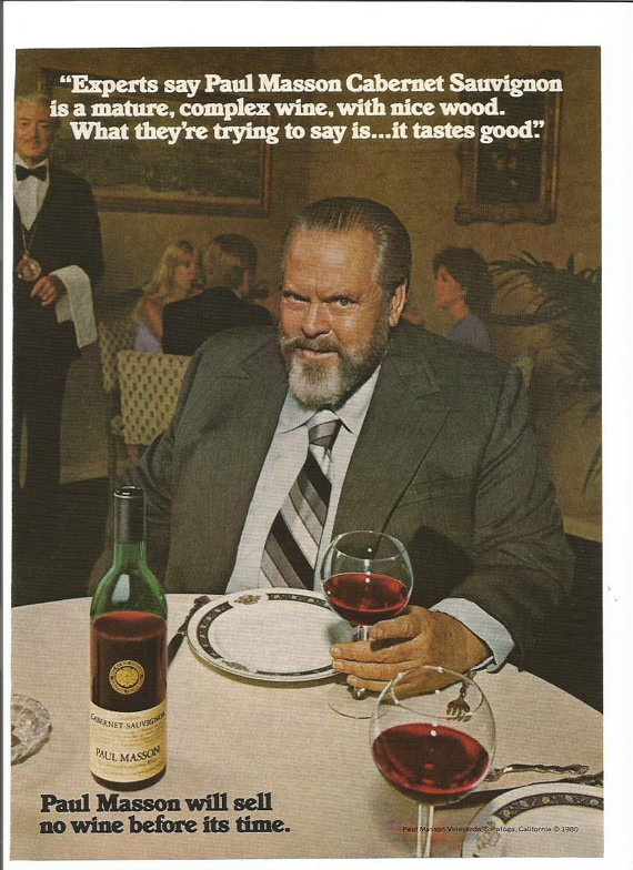 Orson Welles, fat and famous wine spokesman