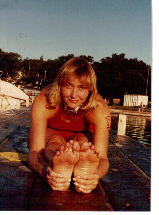 Jan on her triathalon day